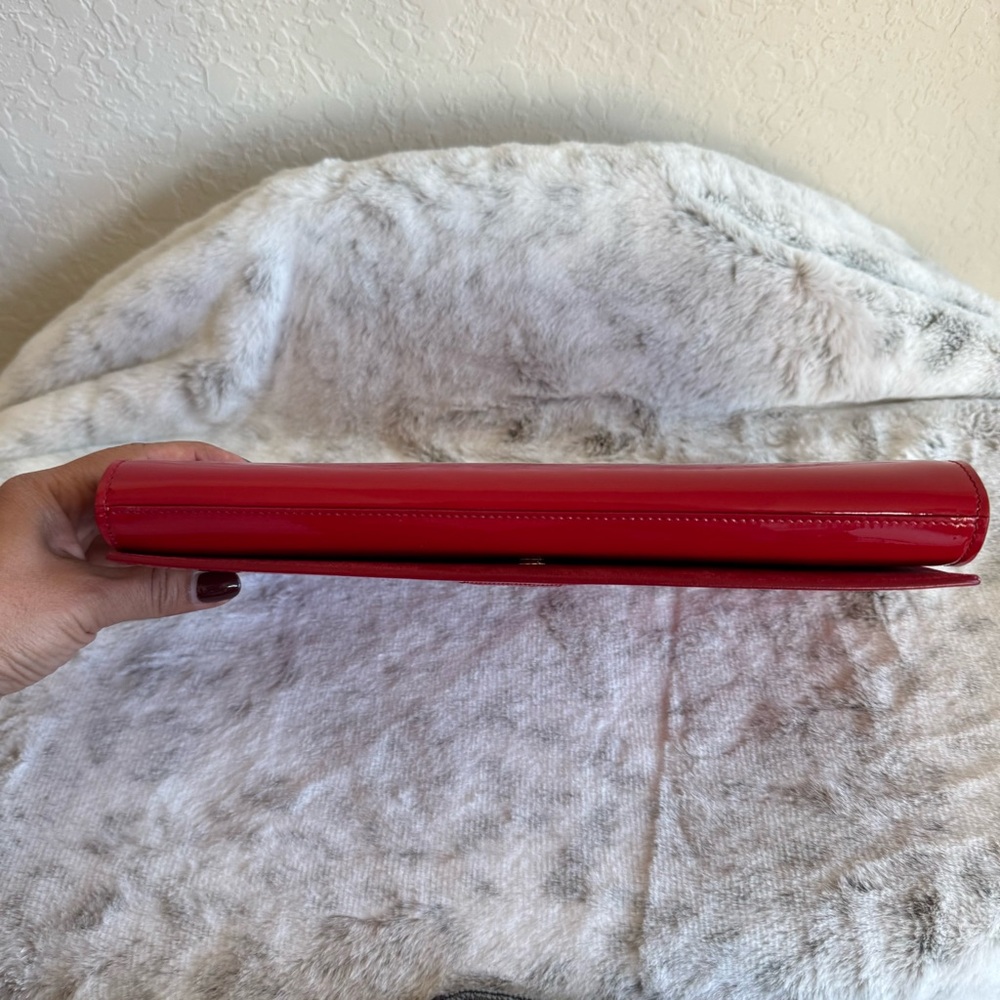 Yves Saint Laurent YSL Belle De Jour Red Patent Leather Clutch P0329 - Picture 6 of 11